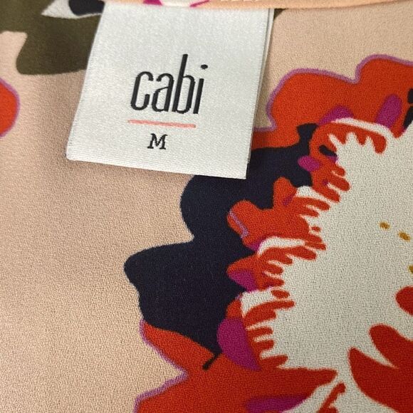 CAbi Hibiscus Floral print top shirt M 5542 Cranberry Crush - Picture 7 of 8